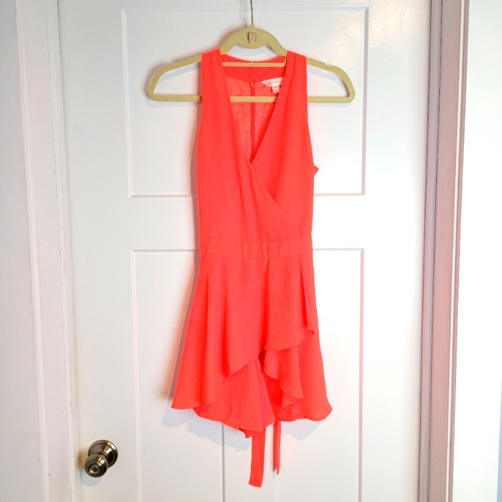 Coral dress with shorts